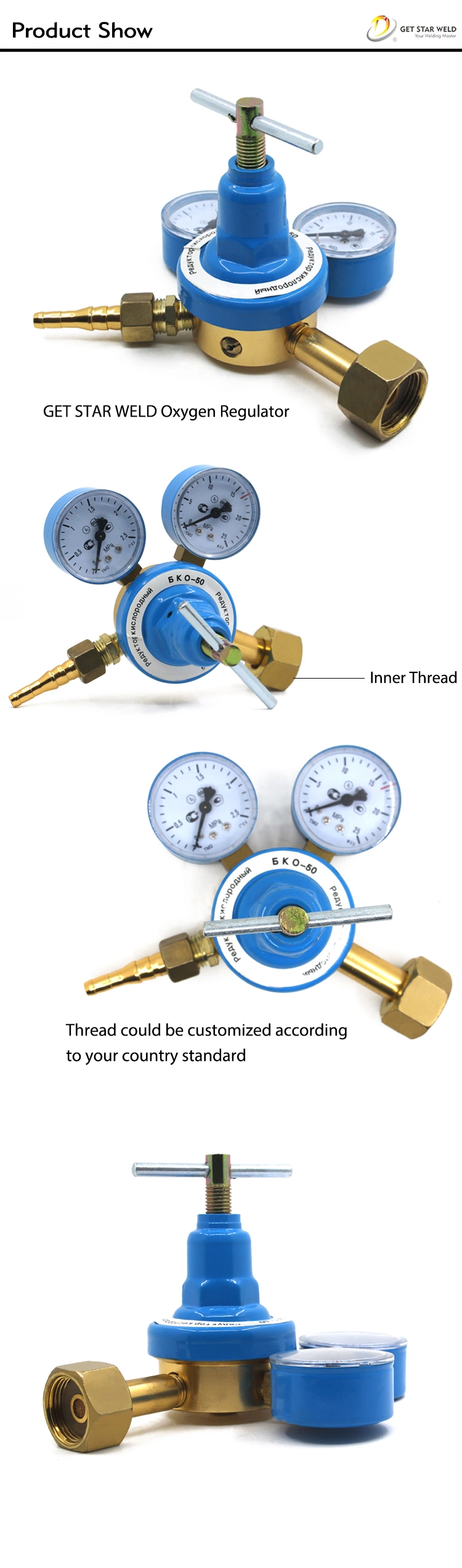 Get Star Weld Gas Pressure Welding Regulator Russian Type Oxygen Regulator