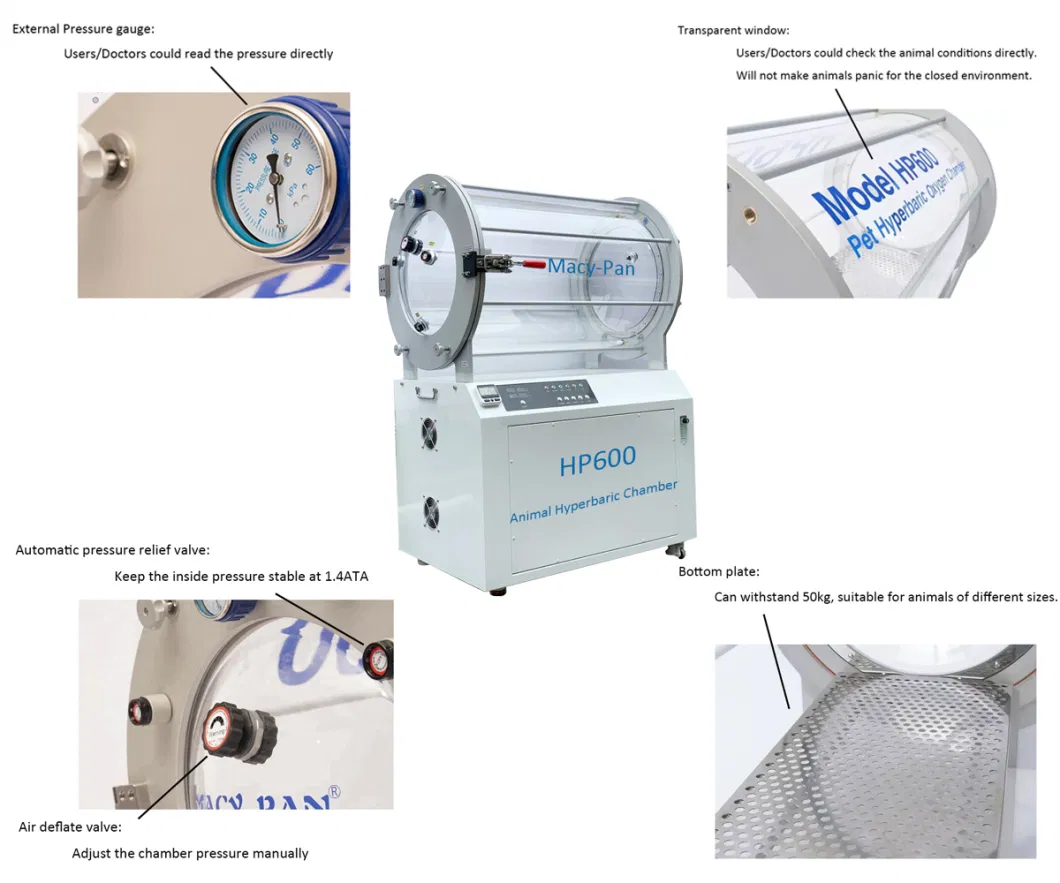 High Quality 1.4ATA Medical Veterinary Equipment Hyperbaric Oxygen Capsule Hard