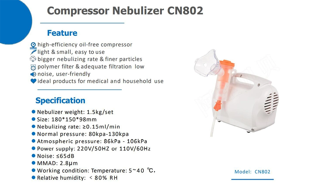 Portable Home Use Medical Air Compressor Nebulizer Machine