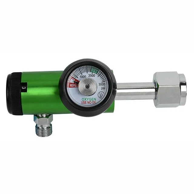 Medical Grade Cga 540 Oxygen Pressure Regulator with Diss or Barb Outlet