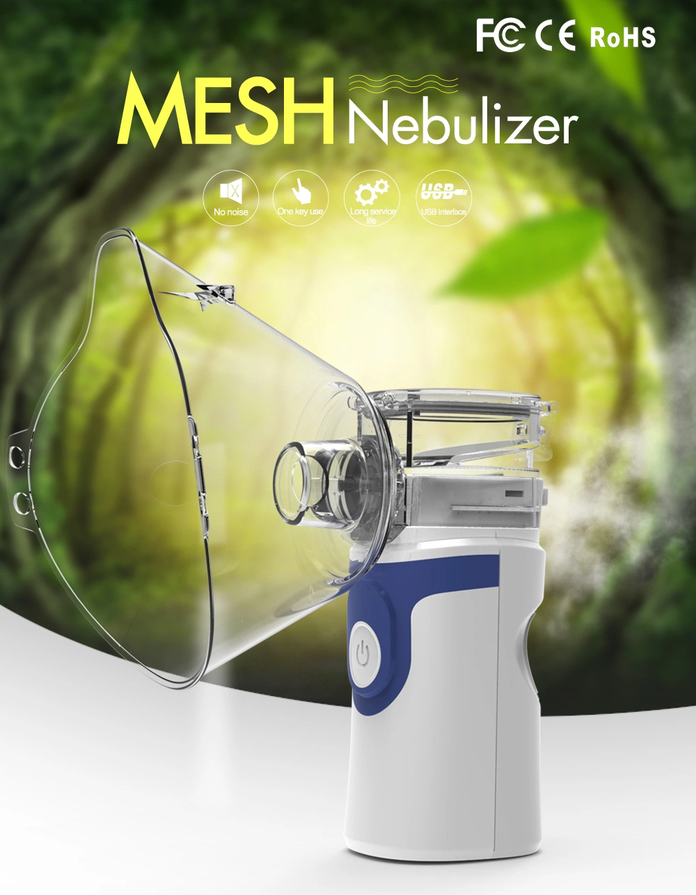 Mini Health Medical Equipment Portable Ultrasonic Mesh Nebulizer