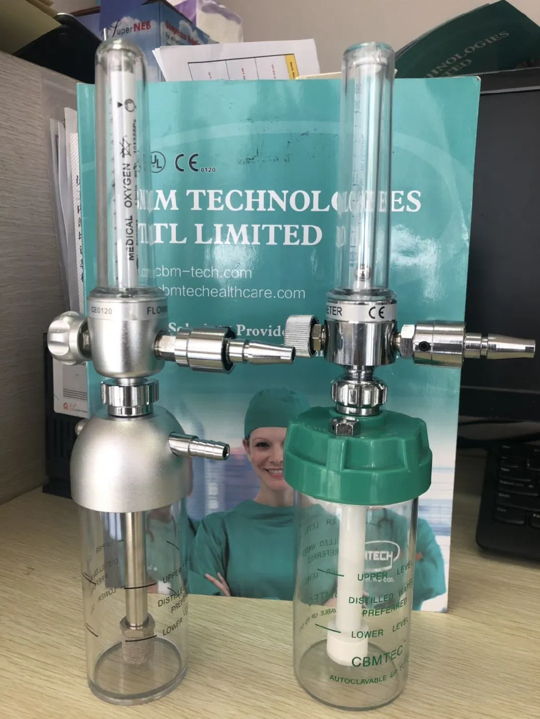 Aluminum Body Oxygen Flowmeters with Humidifier Bottles