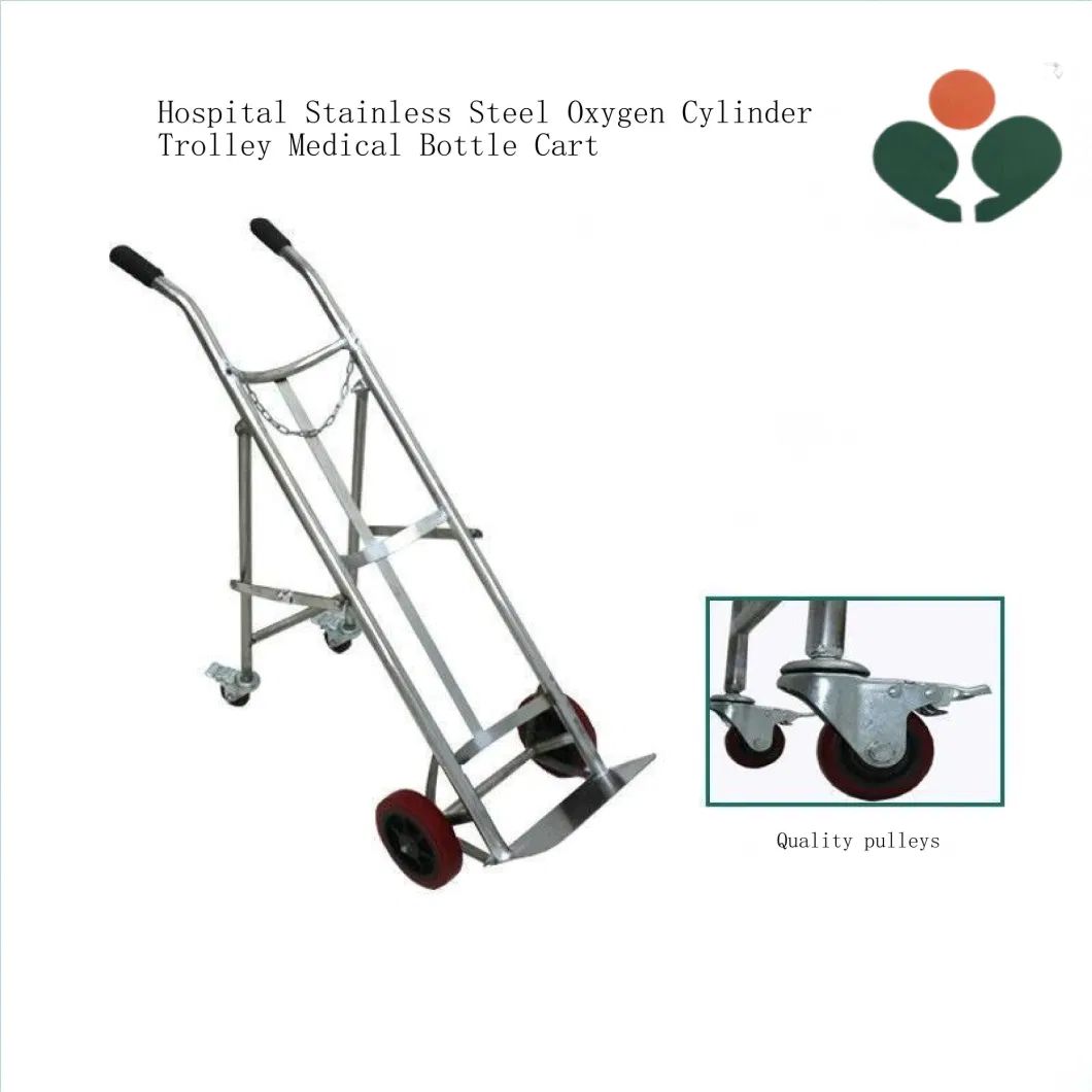 Stainless Steel Oxygen Cylinder Trolley Emergency Stretcher Hospital Trolley