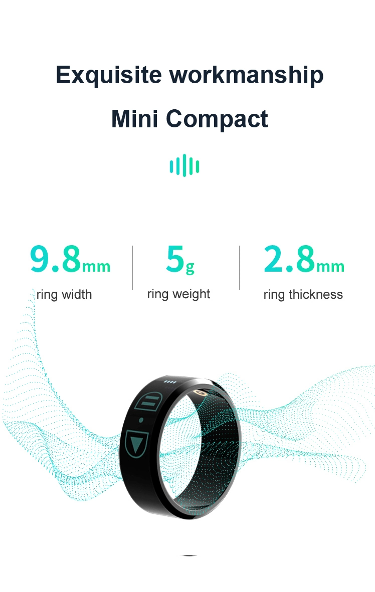 2022 New Waterproof Fitness Ring Heart Rate Blood Oxygen Saturation Levels Steps Tracker Smart Ring