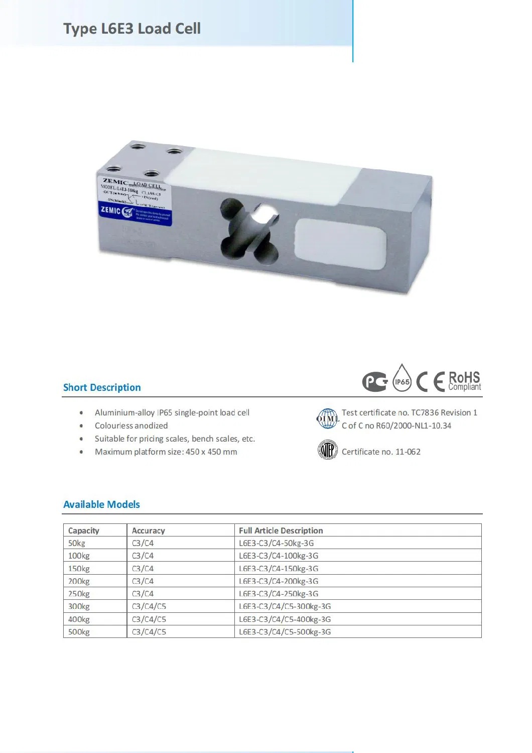 Zemic High Stable Piezoresistive Pressure Sensor with Silicon Oil Filled Technology