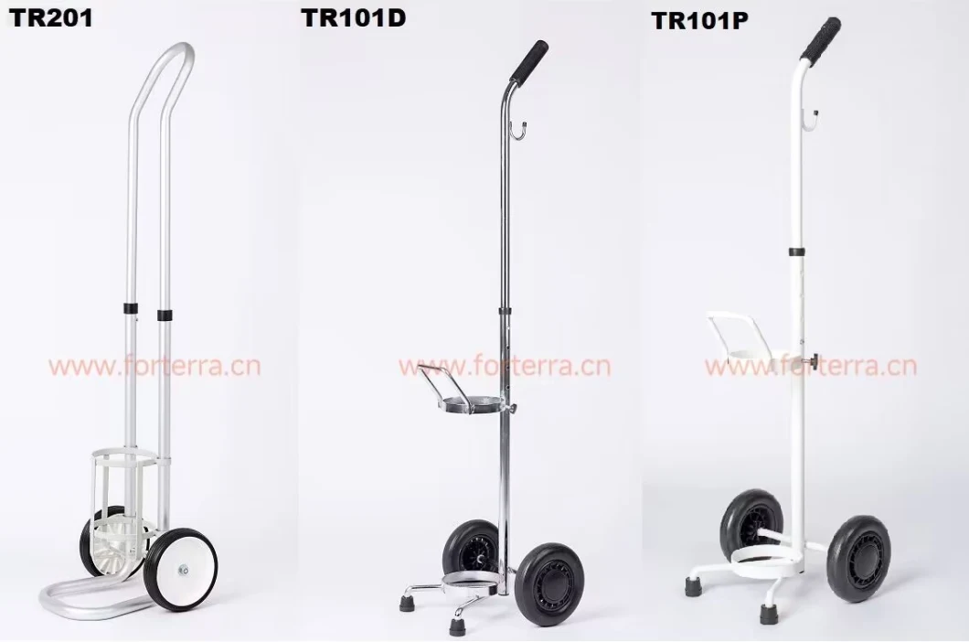 Factory Price 8L 10L 140mm Dia. Aluminum Medical Oxygen Bottle Cart Gas Cylinder Trolley for Hospital