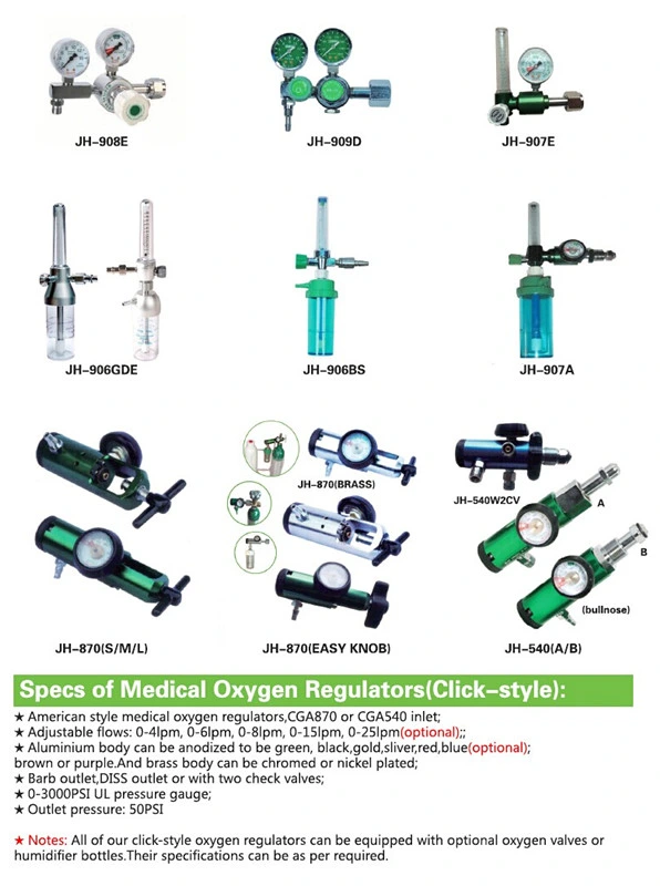 Click Style Medical Oxygen Flowmeters