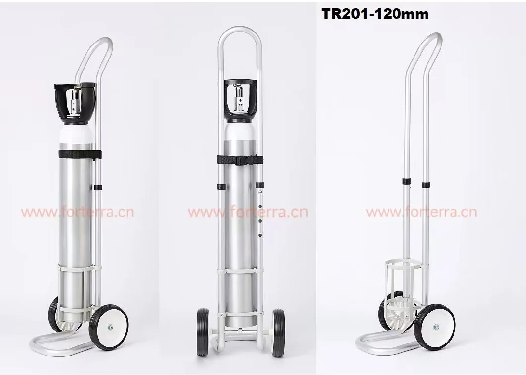 High Quality Portable Steel Gas Cylinder Trolley 120mm 145mm Dia. Medical Oxygen Gas Cylinder Trolley