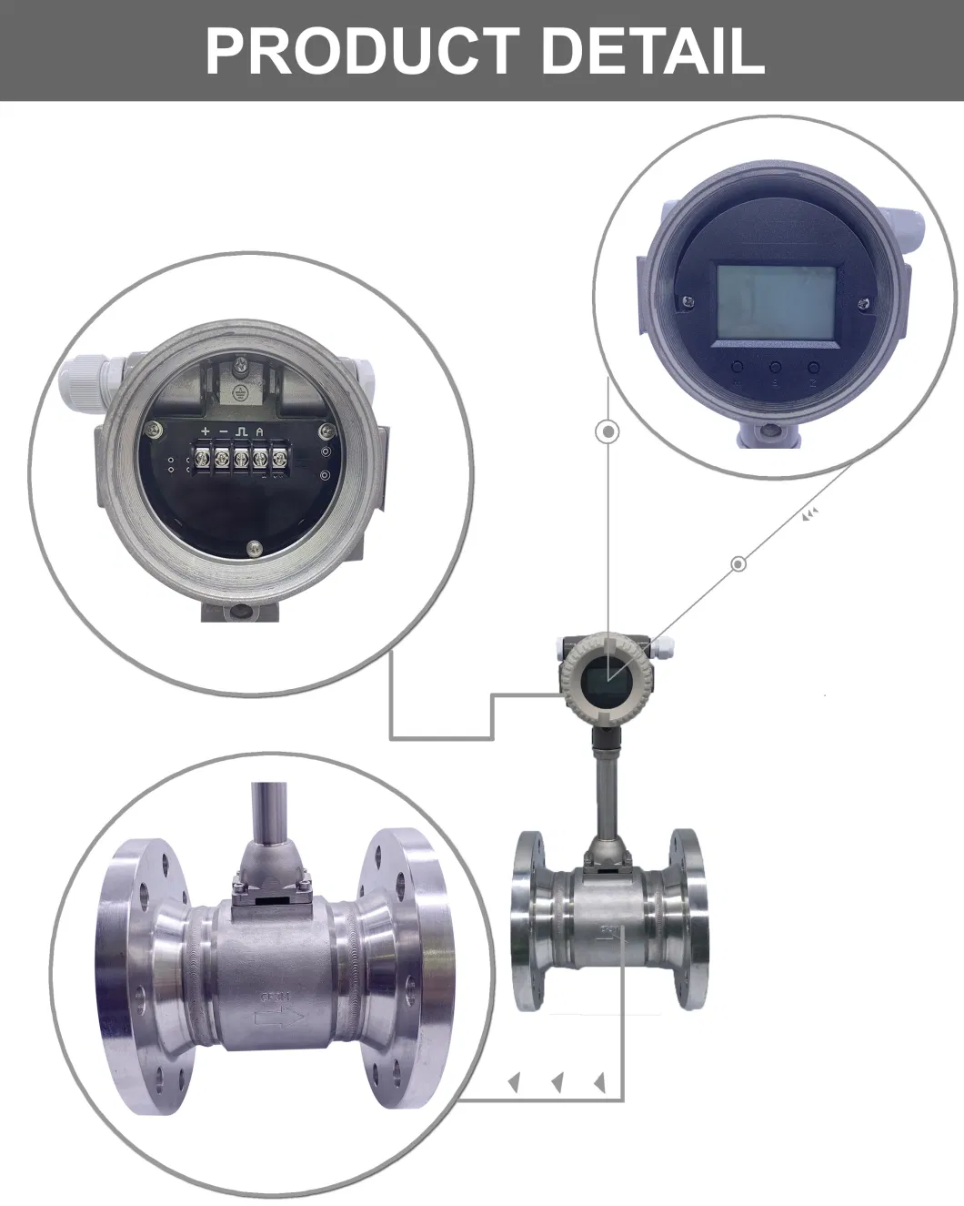 High Accuracy Natural Gas Auto Steam Water Gas Vortex Flow Meters