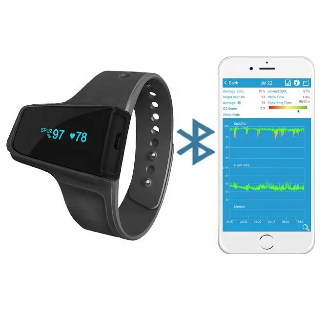 Portable Wireless Heart Rate Monitor Sleep Monitor Watch Ring Sensor Finger Pulse Oximeter with Vibration