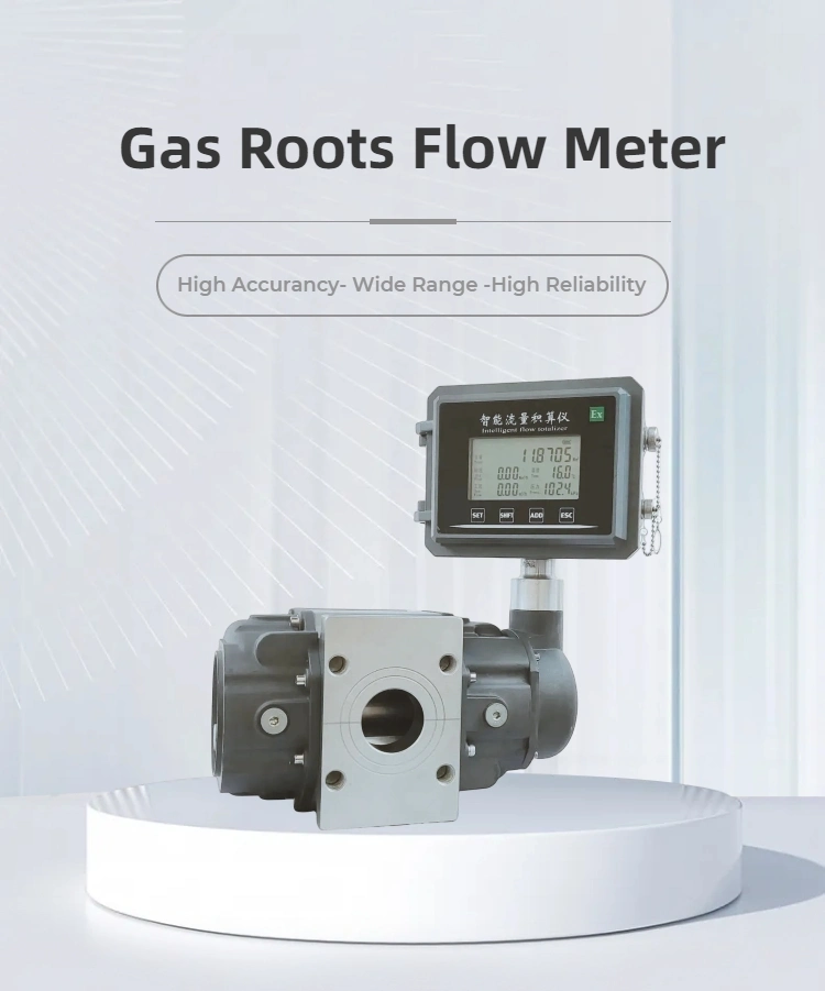 Wide Range High Precision Digital LCD Waist Wheel Flowmeter Gas Roots Flow Meter Manufacturer Price