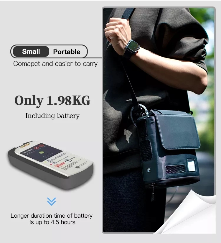 New Design Portable Battery Operated Traveling Use Pulse Model Portable Oxygen Concentrator