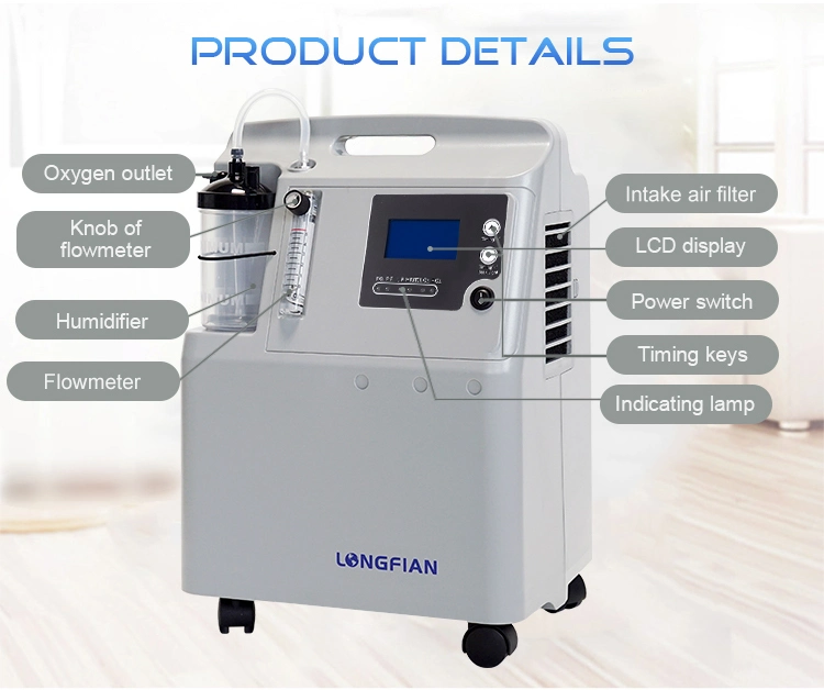 Longfian PSA Electric Smart Medical Portable Oxygen Concentrator 5L in Stock