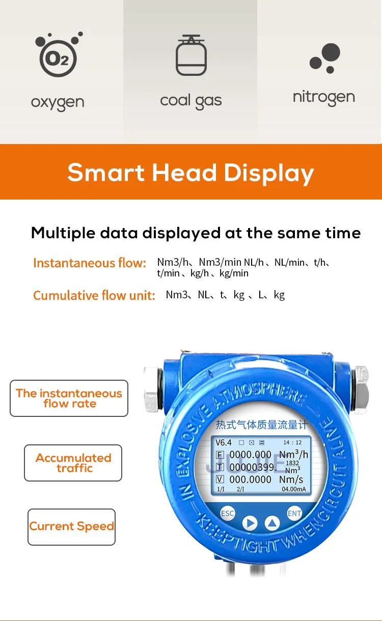 Gas Flow Meter for Natural Gas Hydrogen Oxygen Nitrogen Compressed