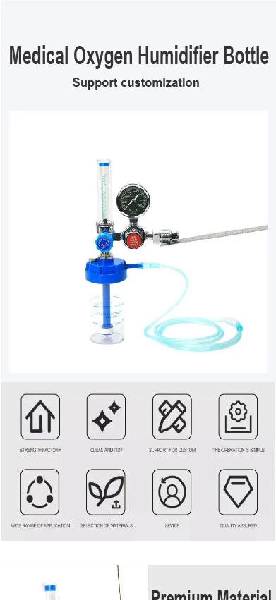 High Quality Medical Oxygen Cylinder Regulator Pressure with Humidifier and Flowmeter