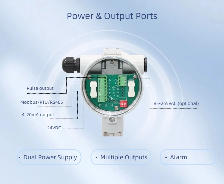 RS485 Output Gas Mass Flowmeter Sensor Insertion Oxygen Thermal CO2 Gas Mass Flow Meter