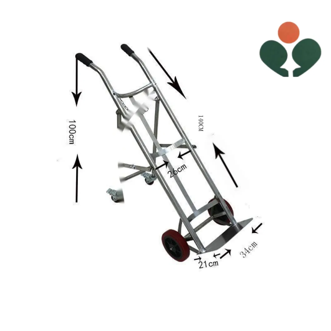 Hospital Stainless Steel Oxygen Cylinder Trolley Medical Bottle Cart