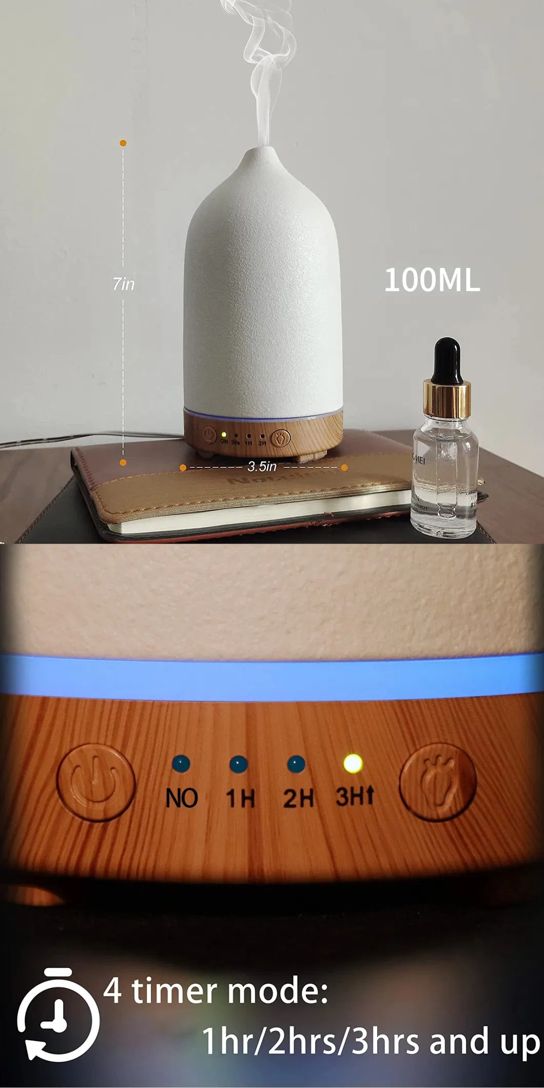 Ceramic Essential Oil Diffuser Indoor Electric Ultrasonic Air Humidifier Home Aromatherapy Machine