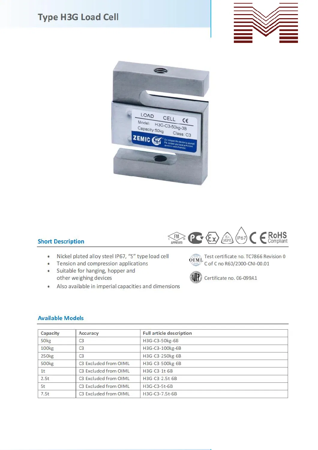 Zemic High Stable Piezoresistive Pressure Sensor with Silicon Oil Filled Technology