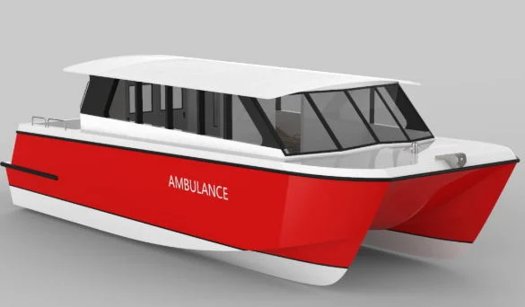 Aluminum Catamaran Hospital Boat Ambulance Boat Rescue Boat for Sale