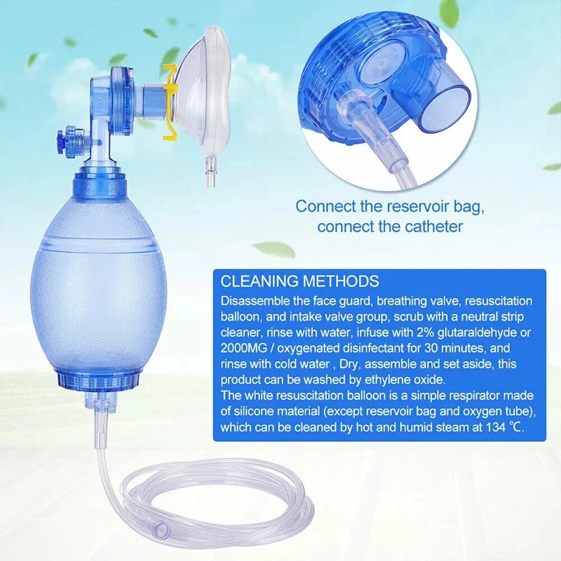 Medical Disposable and Latex Free PVC Manual Resuscitator First Aid Kits Oxygen Ambu Bag Emergency Anethesia Device