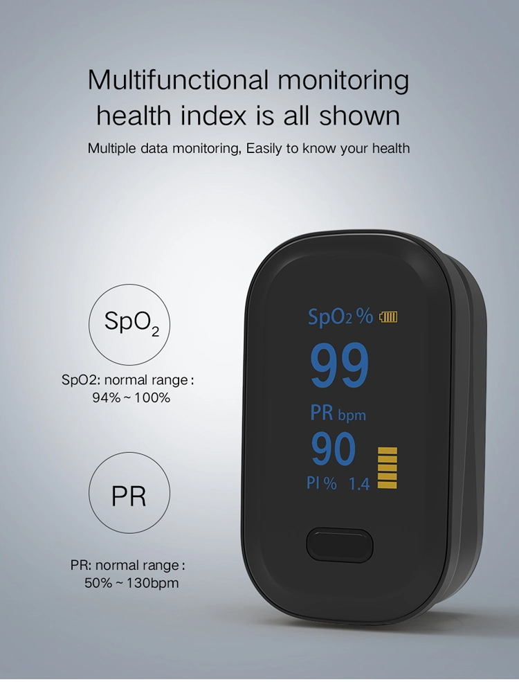 Clip-on Finger Blood Oxygen Saturation Detector Pulse Oximeter Monitor