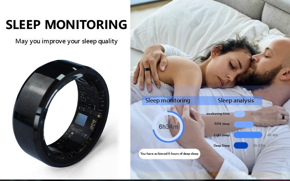 Intelligent Monitoring Health Situation APP Customized Accept Smart Ring Hrv Blood Oxygen Saturation Smart Health Rings