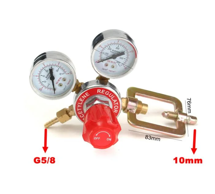 Acetylene Pressure Reducer MIG TIG Flow Control Valve Regulator for Gauge Welding