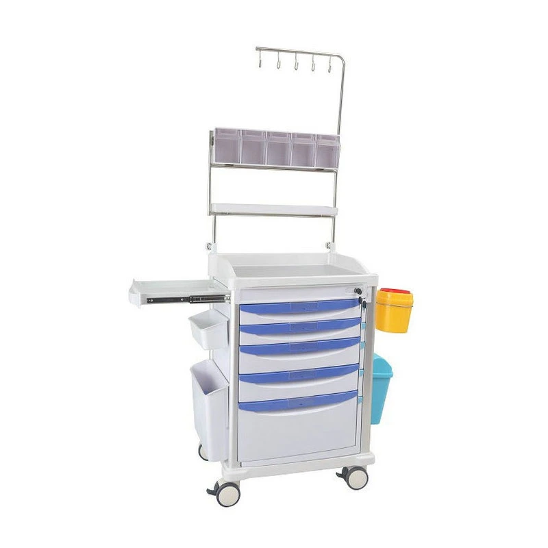 Hospital Equipment ABS Trolley Anesthesia Cart Medical Emergency Trolley