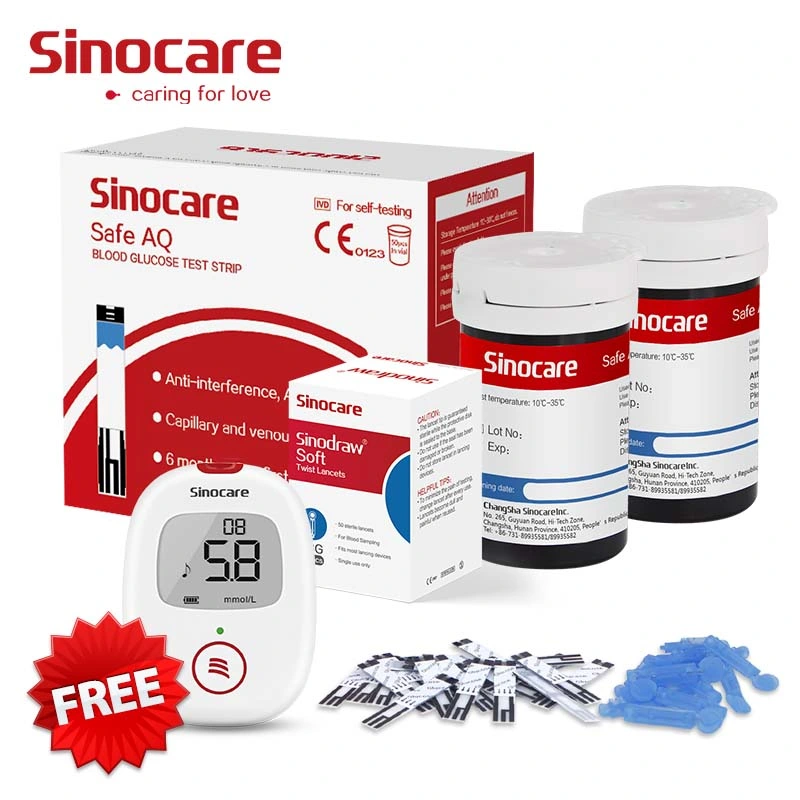 Sinocare Medical Supply Blood Glucose Meter Glucometer Glucometro Test Strips Glycemie Strip Glucose Sensors