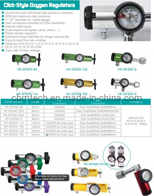 Medical Aluminum Oxygen Regulators for Oxygen Cylinders