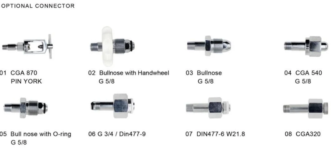 Oxygen Regulator Approved CE Hospital Medical Bull Nose Oxygen Regulator