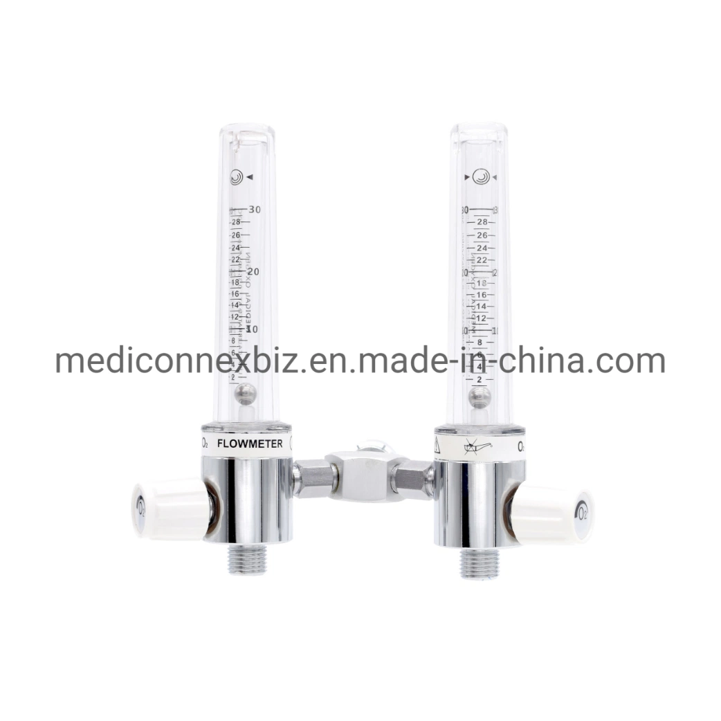 Hq-Fmh-15L Twin/Dual/Double Tube Type Medical Oxygen Flowmeter with Humidifier