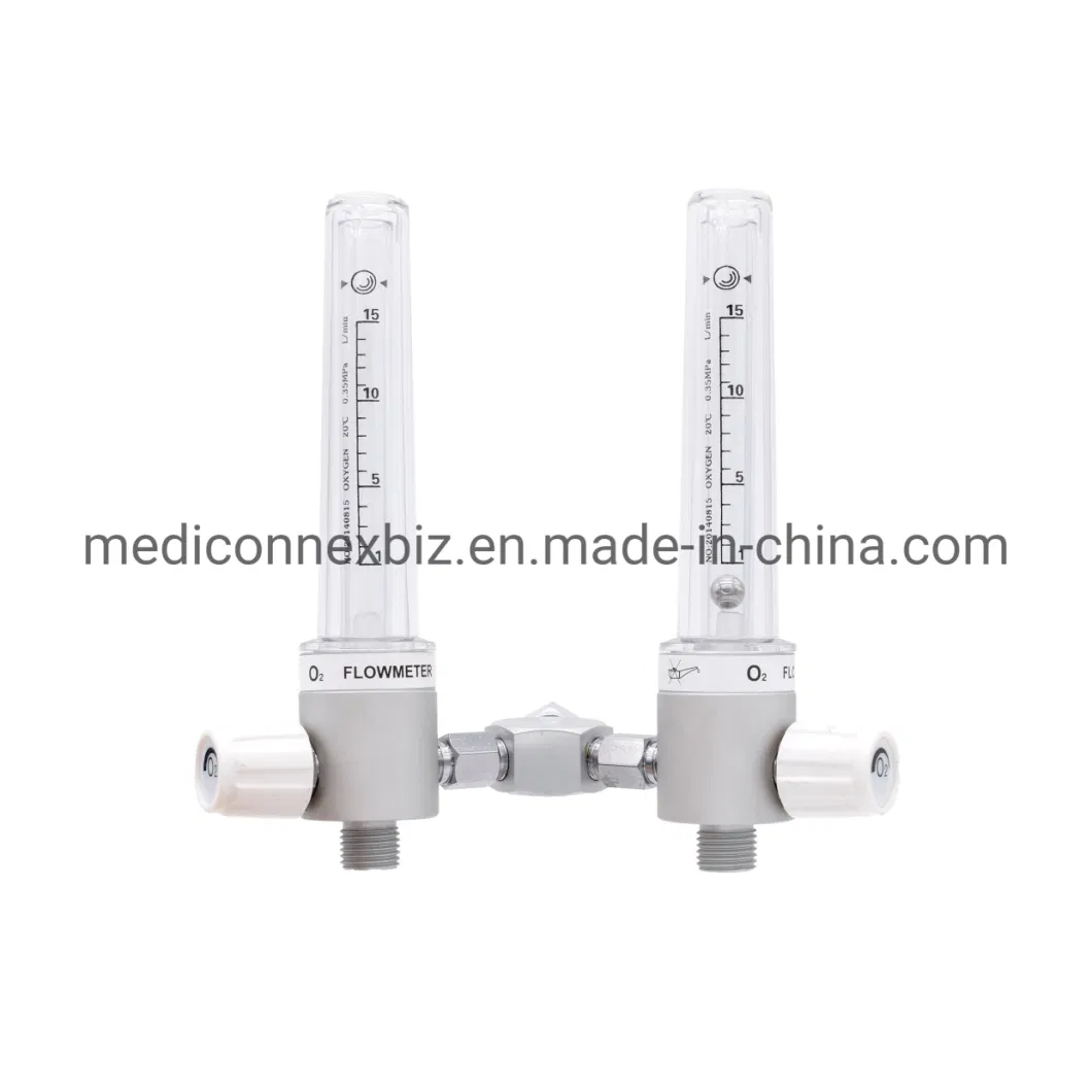 Hq-Fmh-15L Twin/Dual/Double Tube Type Medical Oxygen Flowmeter with Humidifier