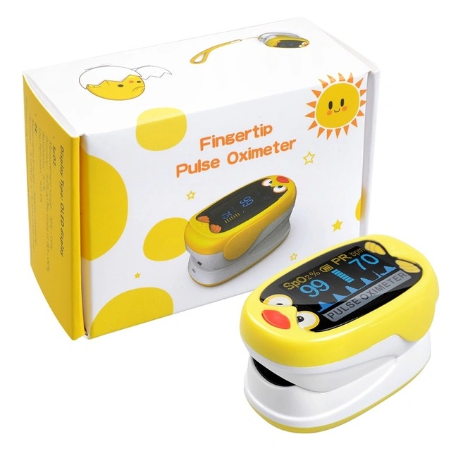 Stock for Kids 4 Color TFT Screen Pulse Oximeter Home Use Blood Oxygen Fingertip Oximeters Pulse Oximeters for Kids Children