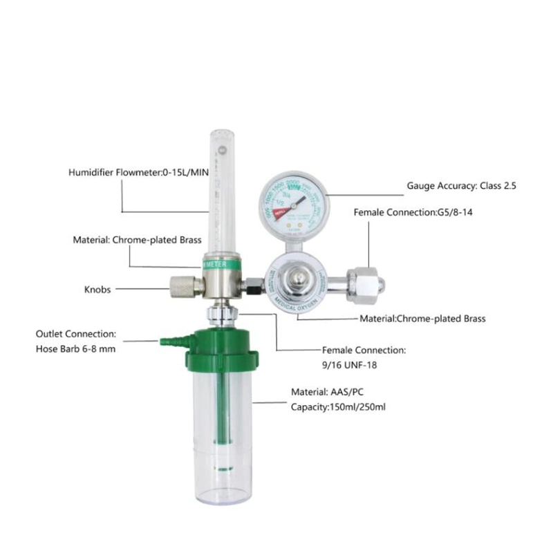 Mox Gas Oxigen Flow Meter Regulator for Connector Medical Oxygen Regulator