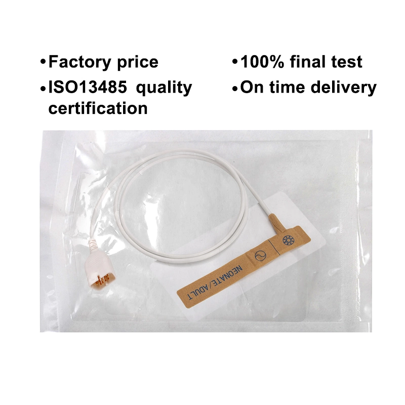 Medical SpO2 Sensor Probes Neonate/Adult Pinstripe for Nihon Kohden 9 Pin