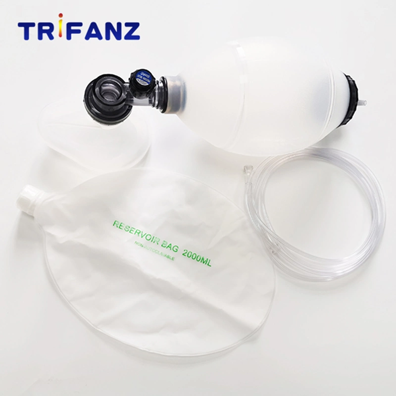 First Aid Manual Silicone Oxygen Resuscitator Autoclavable Adult/Pediatric/Infant Medical Emergency Artificial Resuscitator