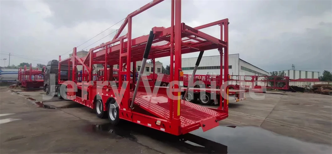 Heavy Duty 2 Axle Jerry Vehicle Car Carrier Semi Truck Trailer for Sale