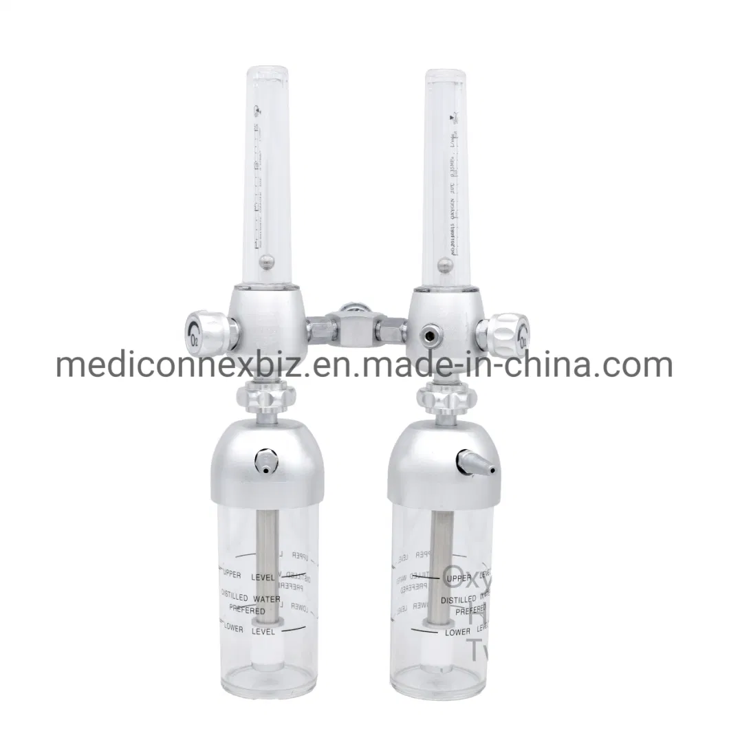 Hq-Fmh-15L Twin/Dual/Double Tube Type Medical Oxygen Flowmeter with Humidifier