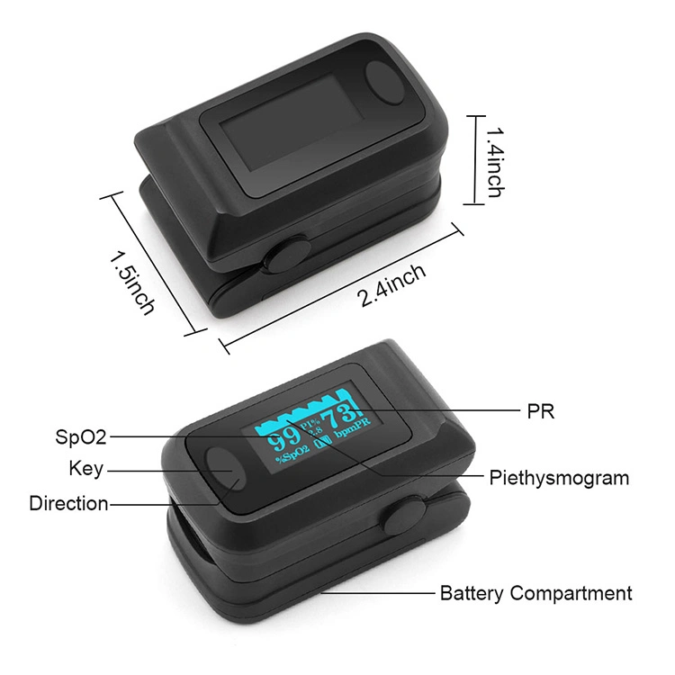 Medmount Portable Small Home Care LED Screen Pulse Finger Clip Oximeter with CE/ISO