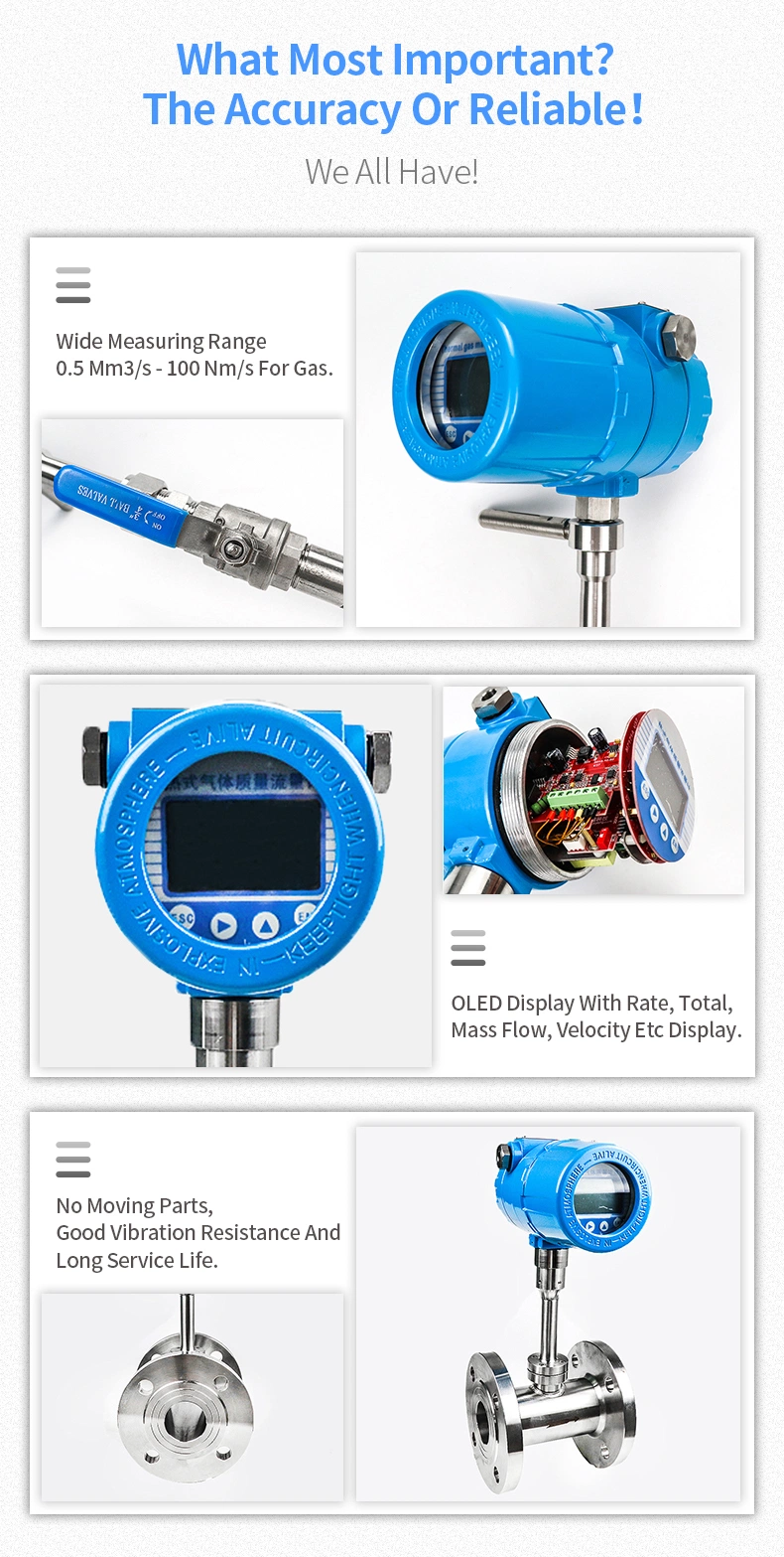 Medical Application DN80 Pipeline Thermal Mass Flow Meter for Nitrogen Gas