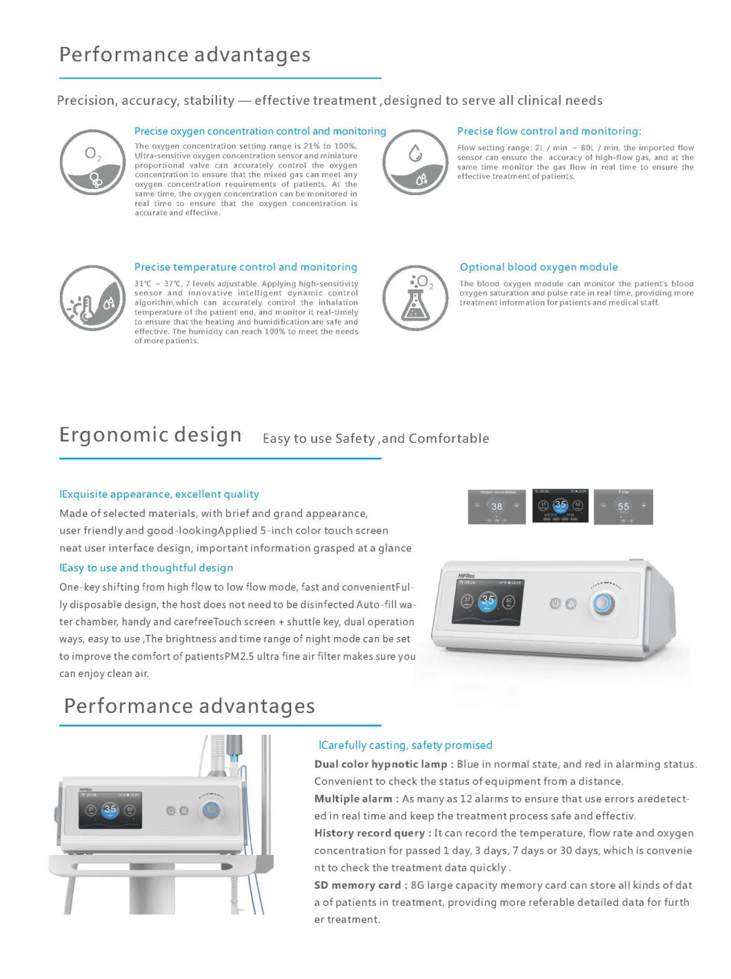 Hfnc High Flow Nasal Cannula Oxygen Therapy System