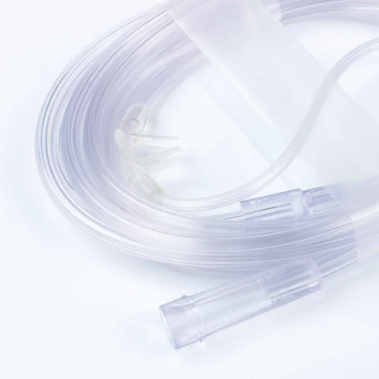 High Flow Disposable Medical Colored Soft Oxygen Nasal Catheter Cannula