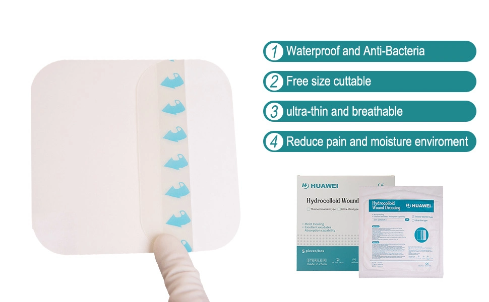 Sterile Hydrocolloid Dressing Wound Care Dressing Hydrocolloid Ulcer Hydrocolloid Burn Gel Dressing for Wound Healing