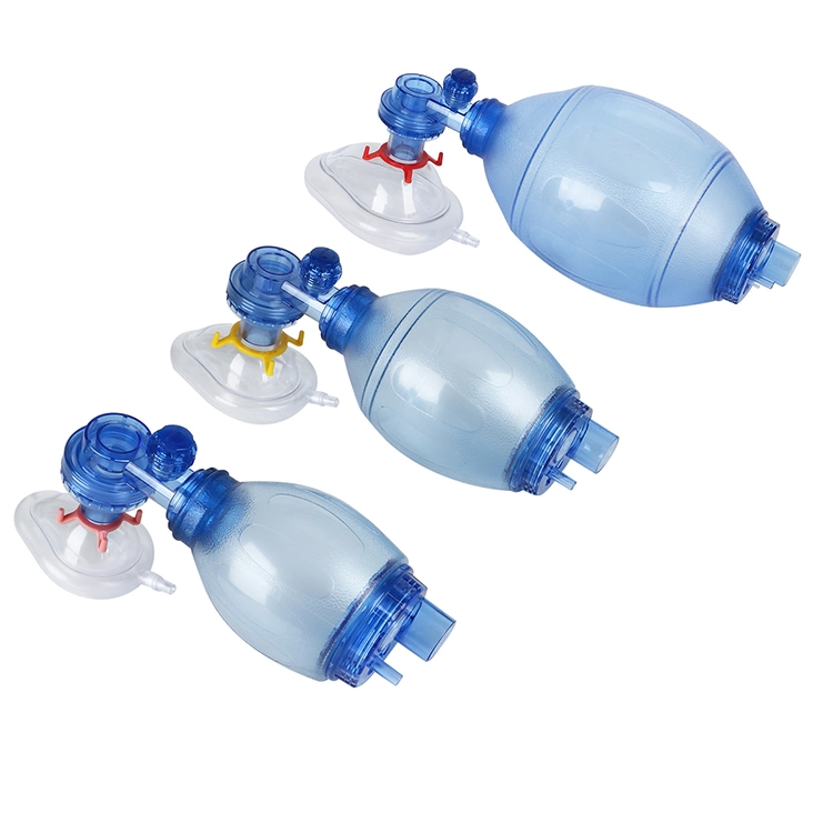 Medical Disposable and Latex Free PVC Manual Resuscitator First Aid Kits Oxygen Ambu Bag Emergency Anethesia Device