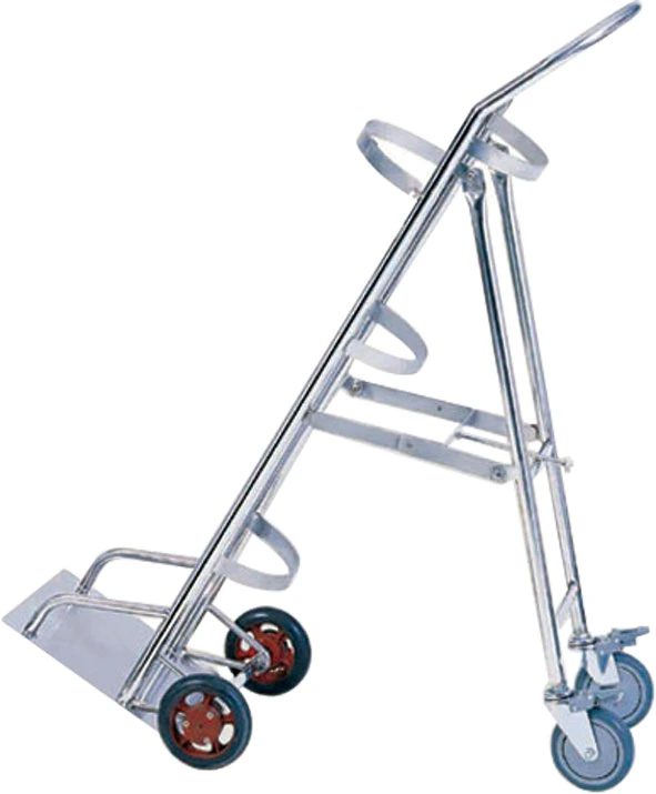 Stainless Steel Medical Trolley for Oxygen Cylinder Trammer in Hospital