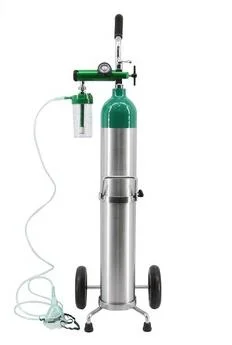 Aluminum Medical Oxygen Bottle Carts Gas Cylinder Trolleys