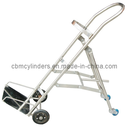 Aluminum Medical Oxygen Bottle Carts Gas Cylinder Trolleys