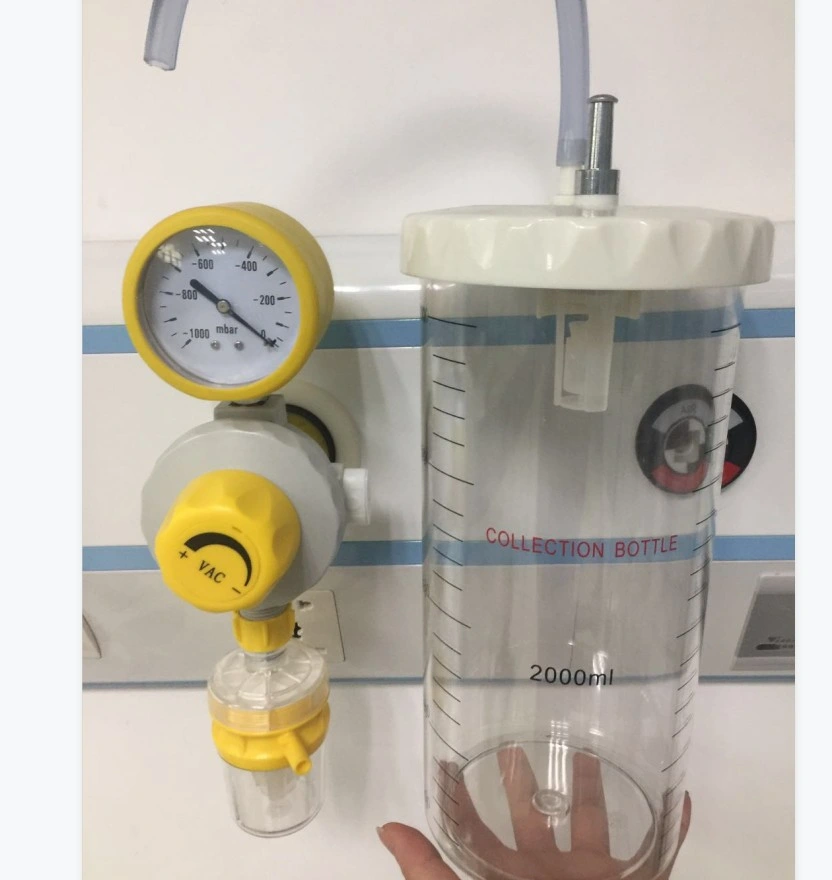 Vacuum Suction Regulator with Suction Bottle with Pressure Gauge for Medical